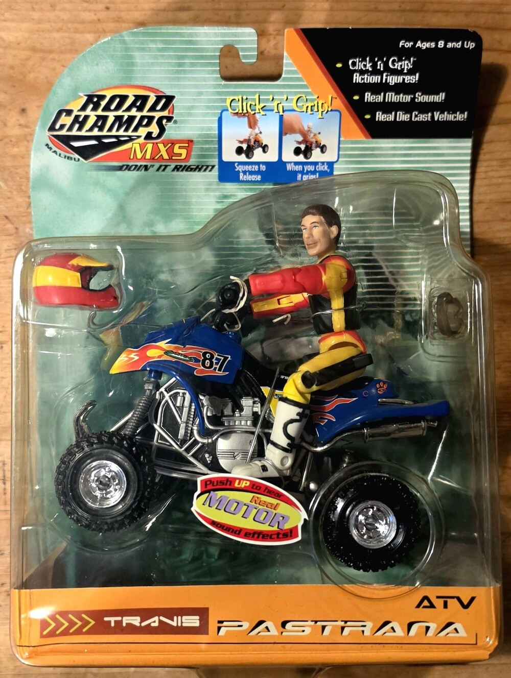 NEW & SEALED Vintage 2001 Road Champs MXS Travis Pastrana ATV Click & Grip RARE